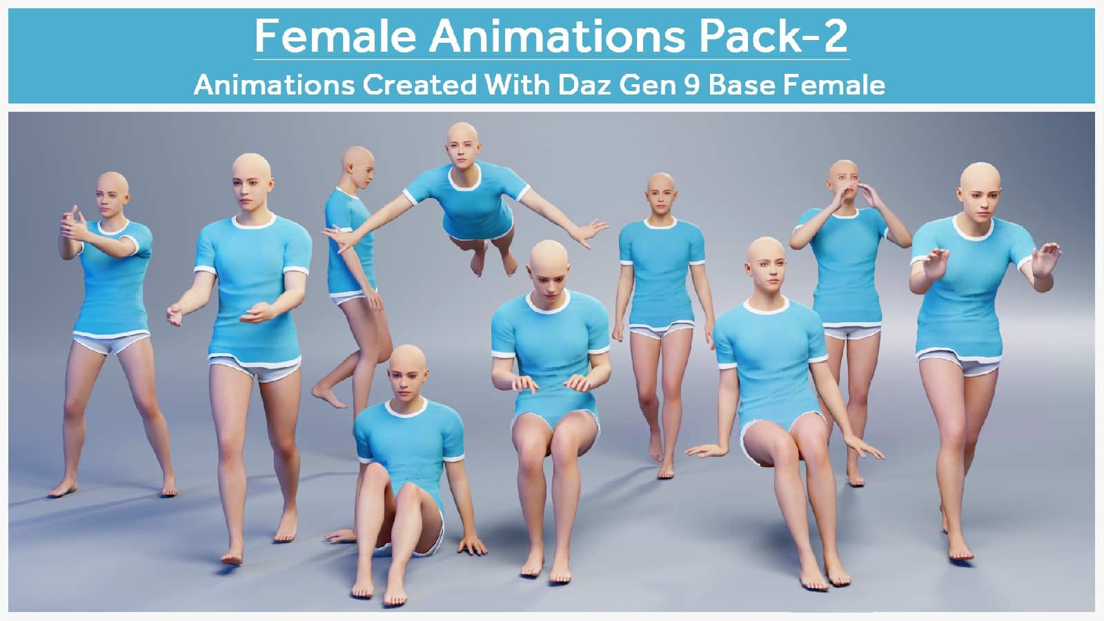 25 Female Animations Pack-2 (Daz Genesis 9) by N/A