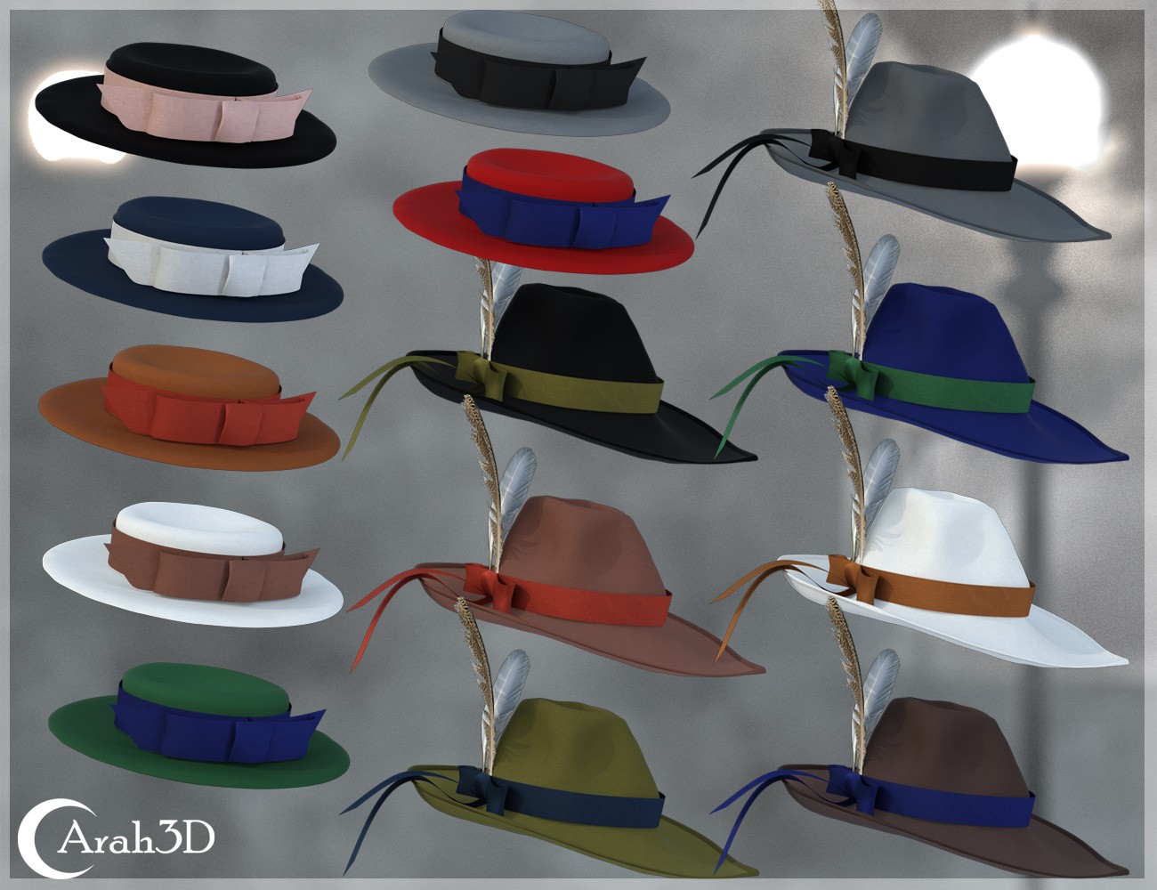 Arah3D Vintage Hats - the 1940s Collection Volume 1 for G8F and G9 by N/A