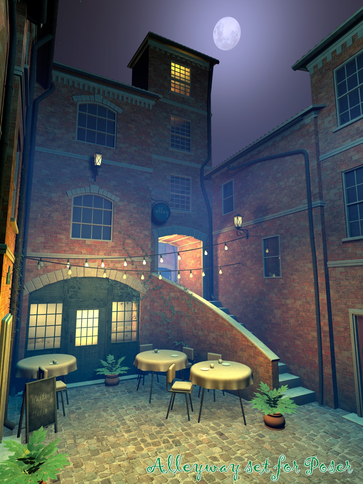 Alleyway set for Poser by N/A