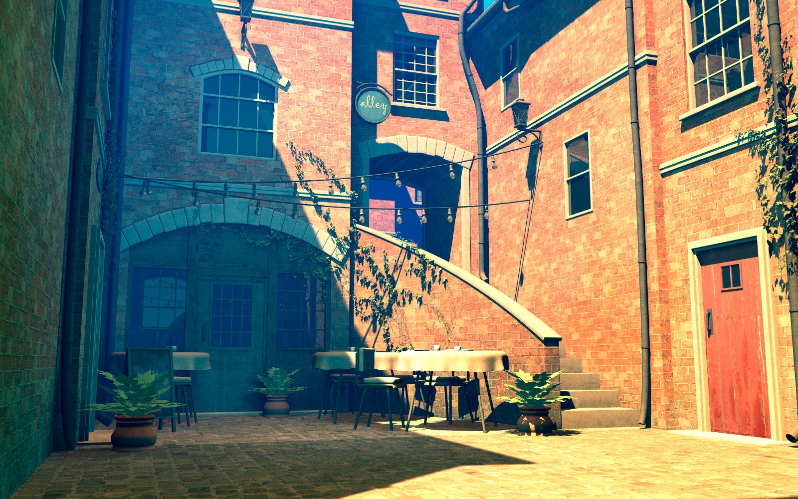 Alleyway set for Poser by N/A