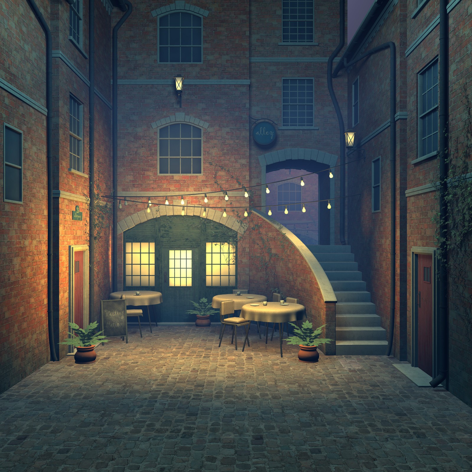 Alleyway set for Poser by N/A