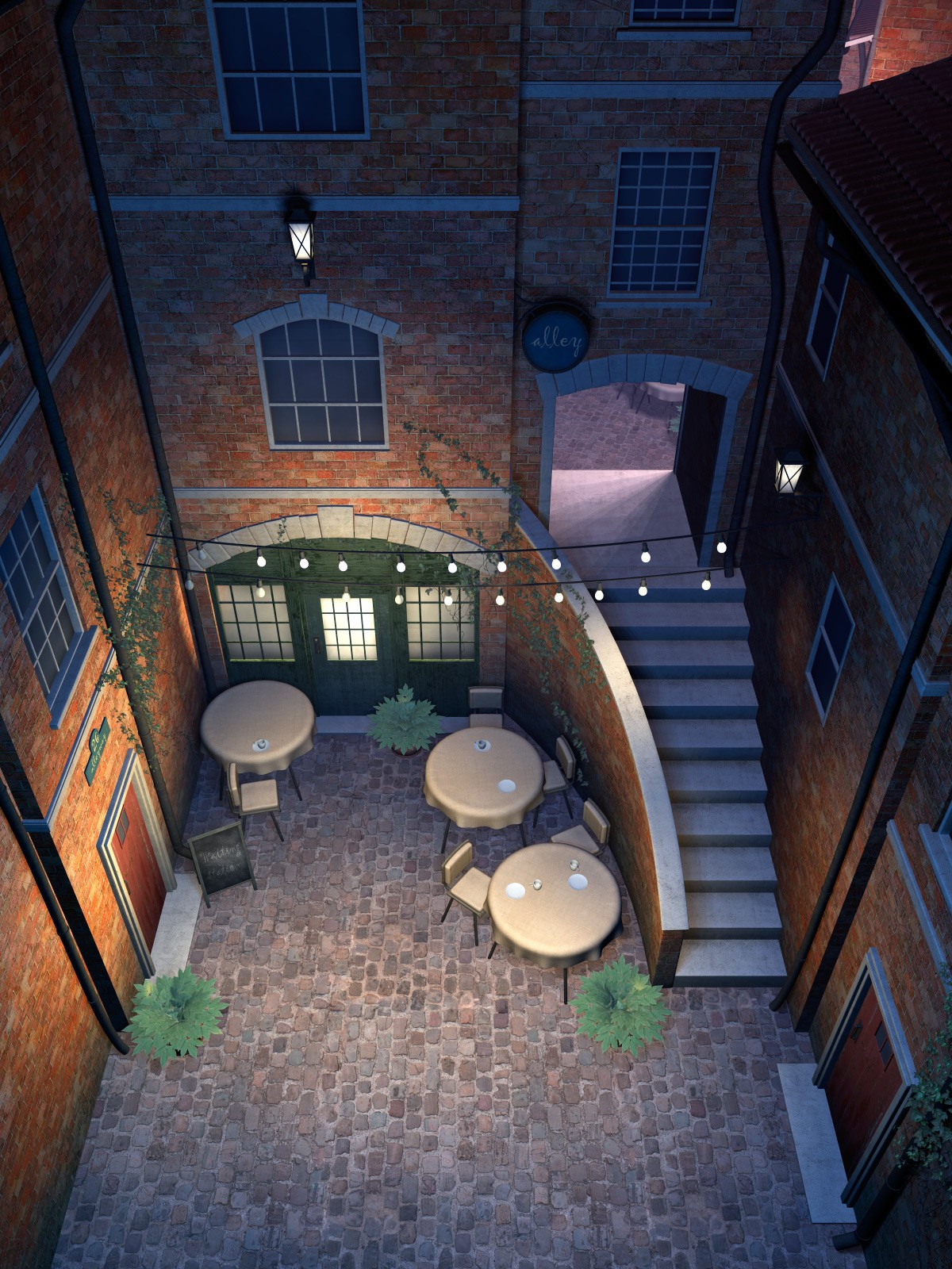 Alleyway set for Poser by N/A