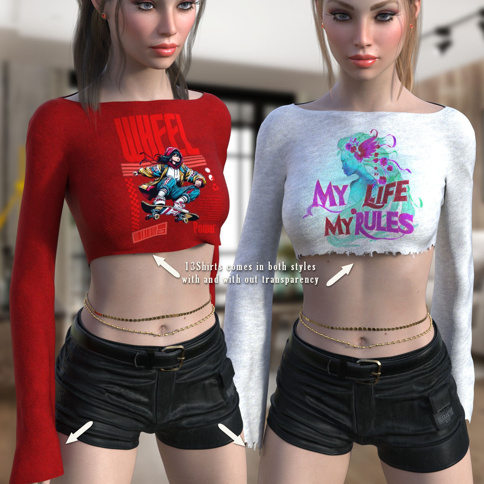 DA-Statements for dForce Drama Cropped Top Genesis8-8.1Female by lilflame by N/A