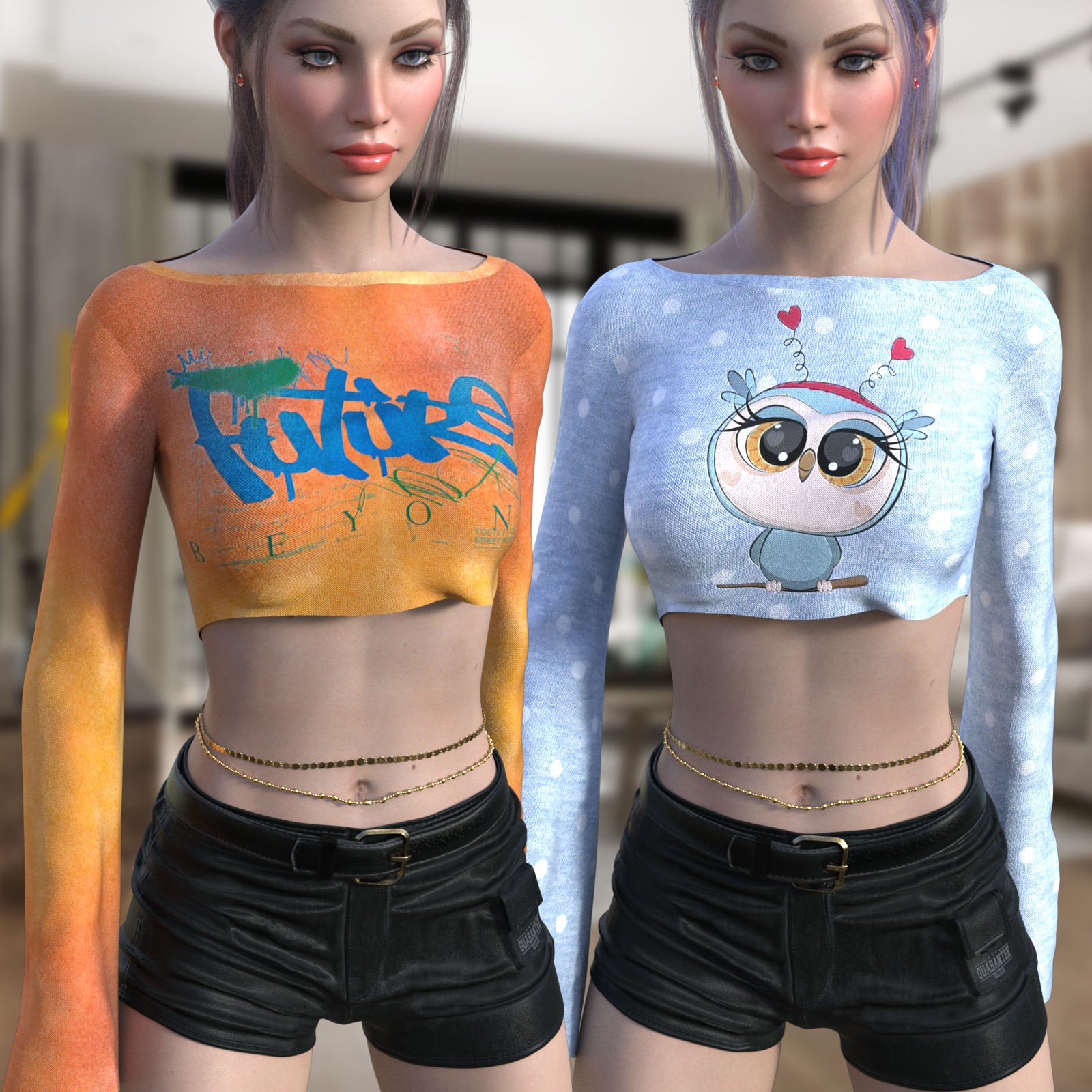 DA-Statements for dForce Drama Cropped Top Genesis8-8.1Female by lilflame by N/A