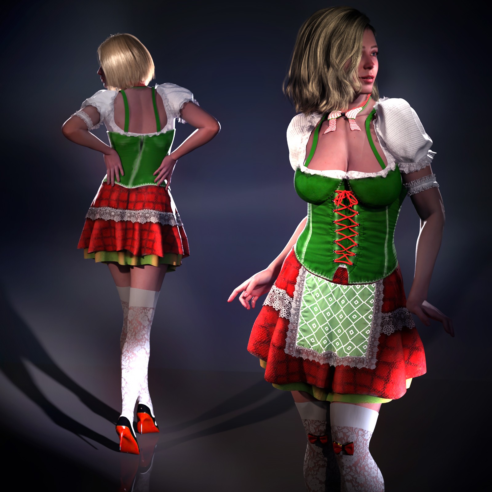 Tavern Maid Dirndl for Genesis 8.1 Female and Genesis 9 by N/A