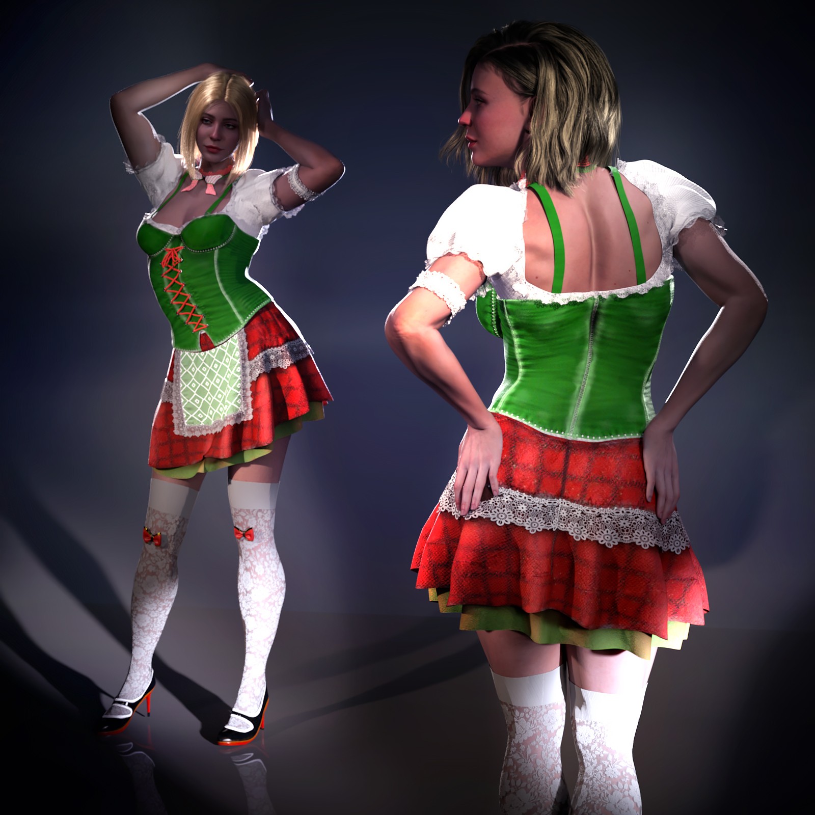 Tavern Maid Dirndl for Genesis 8.1 Female and Genesis 9 by N/A