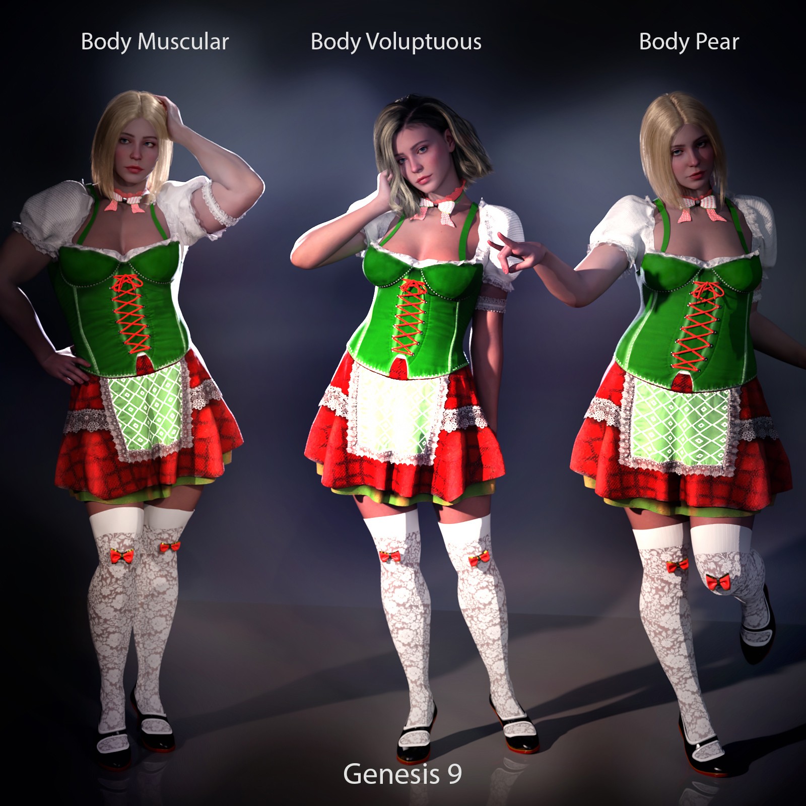 Tavern Maid Dirndl for Genesis 8.1 Female and Genesis 9 by N/A