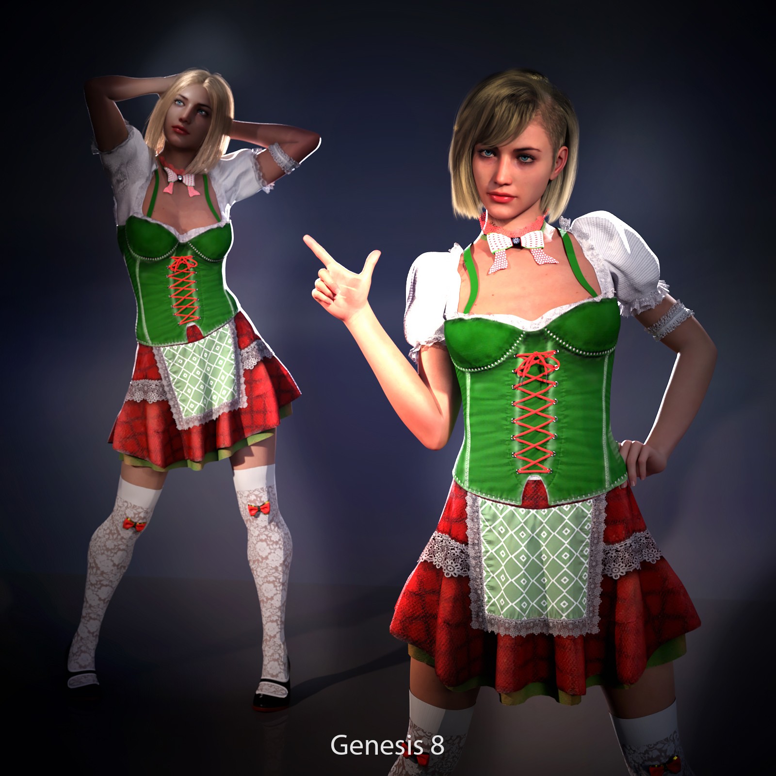 Tavern Maid Dirndl for Genesis 8.1 Female and Genesis 9 by N/A