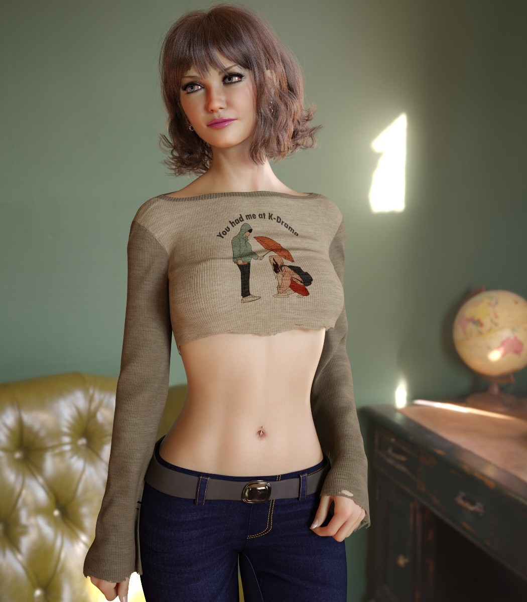 7th Ave: dForce Drama Cropped Top for Genesis 8,8.1 Female by N/A
