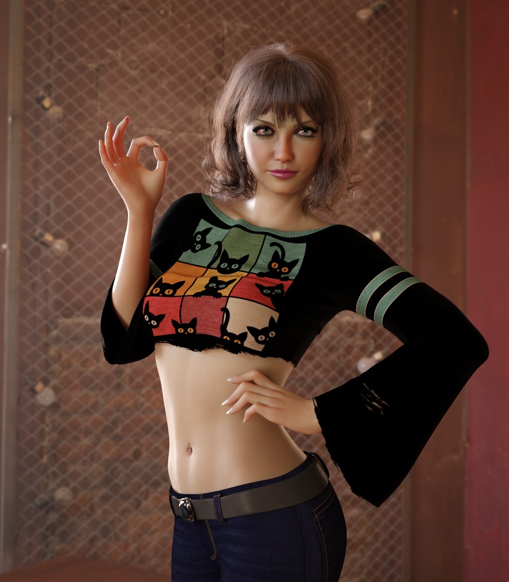 7th Ave: dForce Drama Cropped Top for Genesis 8,8.1 Female by N/A