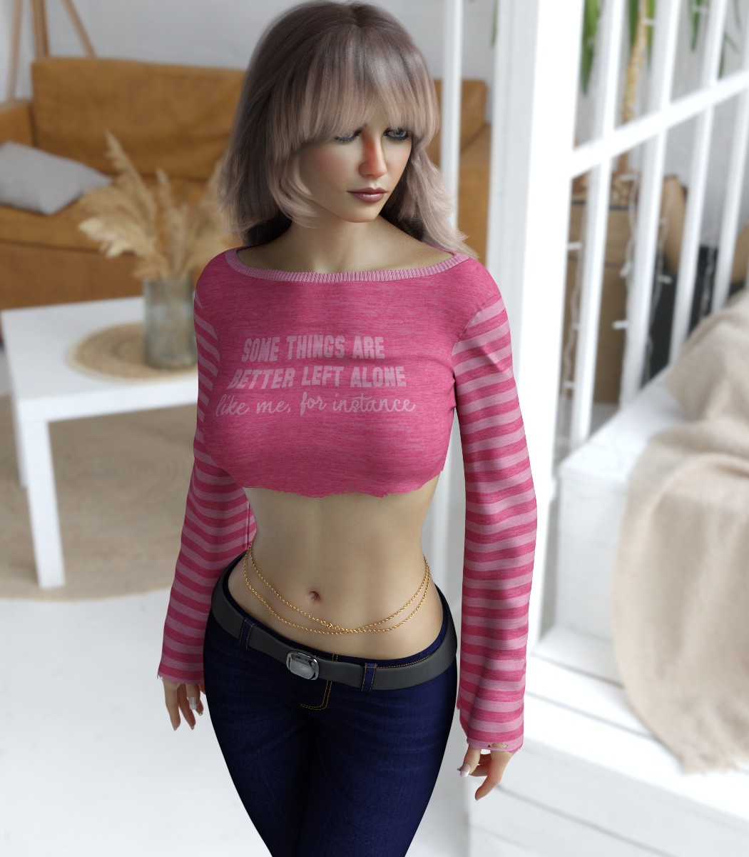 7th Ave: dForce Drama Cropped Top for Genesis 8,8.1 Female by N/A
