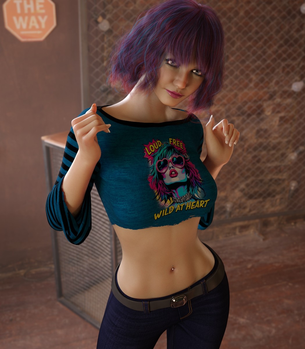 7th Ave: dForce Drama Cropped Top for Genesis 8,8.1 Female by N/A