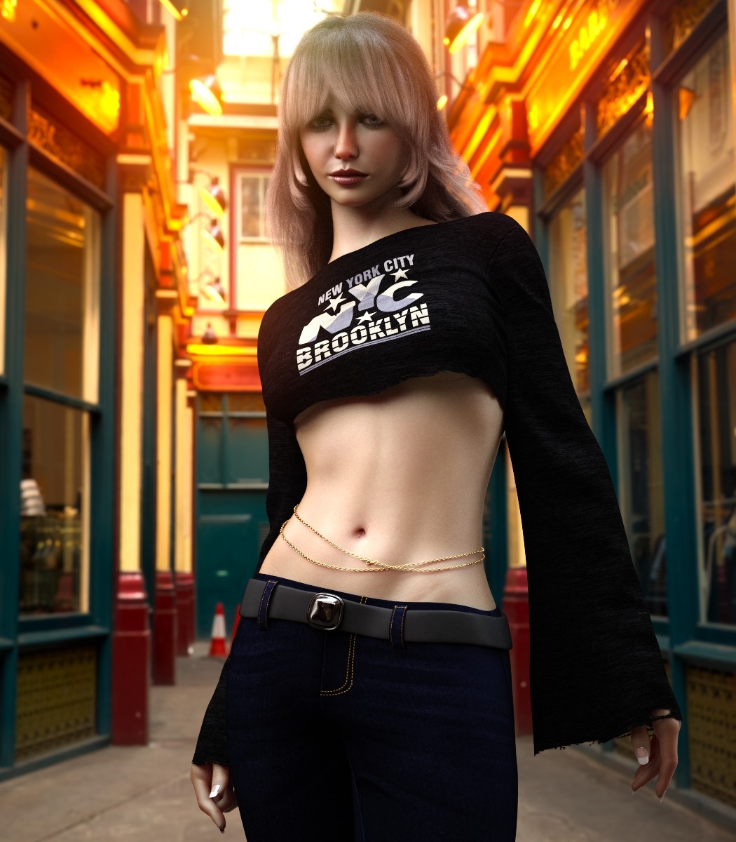 7th Ave: dForce Drama Cropped Top for Genesis 8,8.1 Female by N/A