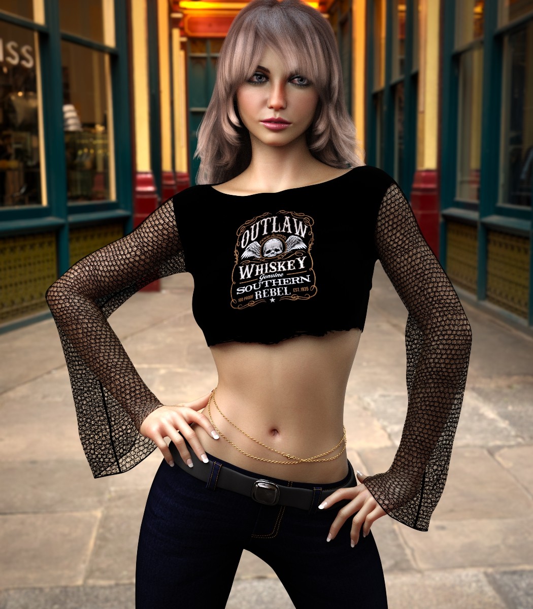 7th Ave: dForce Drama Cropped Top for Genesis 8,8.1 Female by N/A