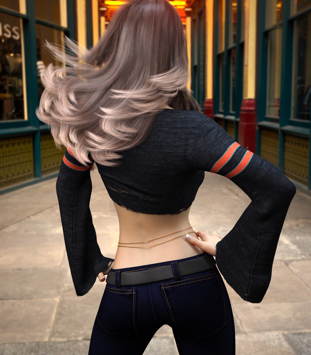7th Ave: dForce Drama Cropped Top for Genesis 8,8.1 Female by N/A