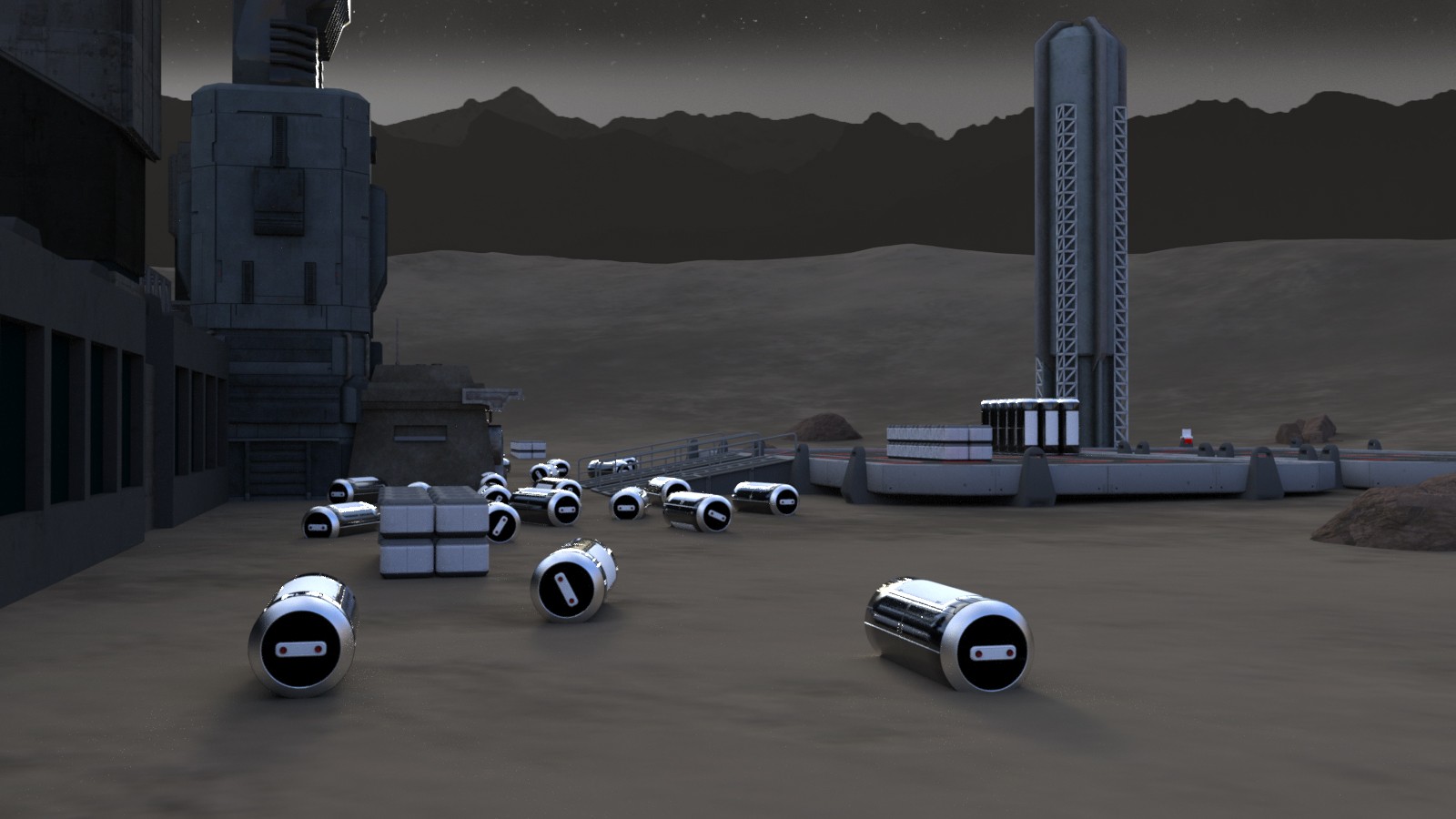 Scifi Mining Station by N/A