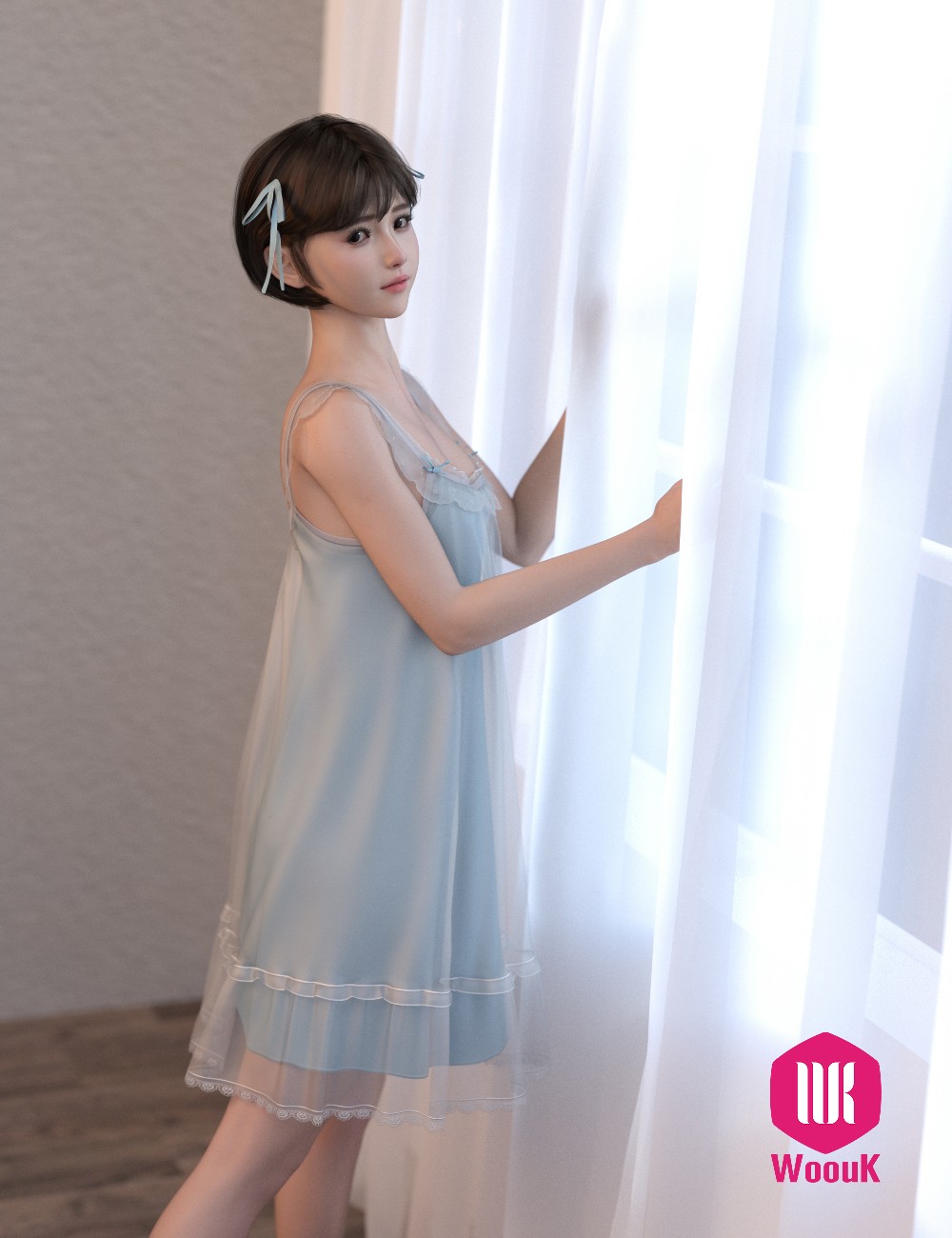 dForce WUK Suspender Lace Nightdress for Genesis 8 and 8.1 Female by N/A