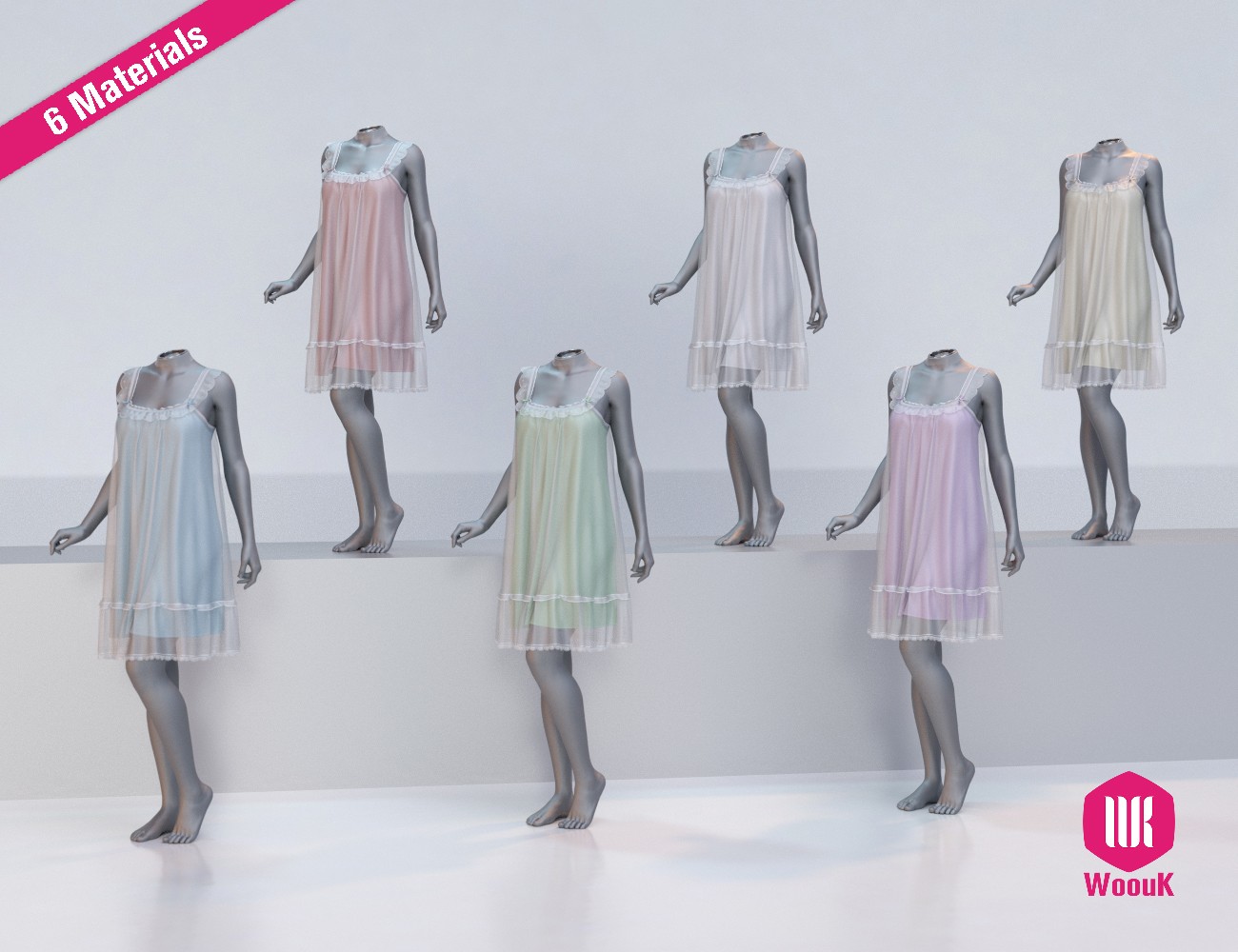 dForce WUK Suspender Lace Nightdress for Genesis 8 and 8.1 Female by N/A