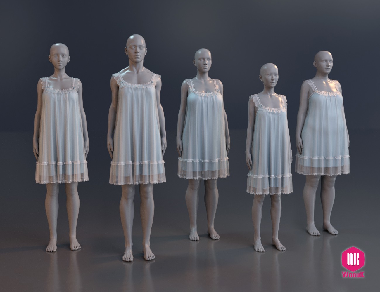 dForce WUK Suspender Lace Nightdress for Genesis 8 and 8.1 Female by N/A
