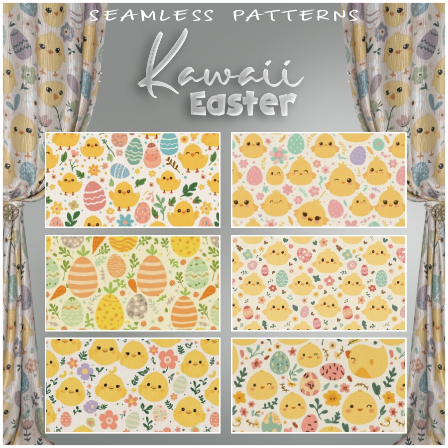 ALXN 2D Kawaii Easter Seamless patterns by N/A