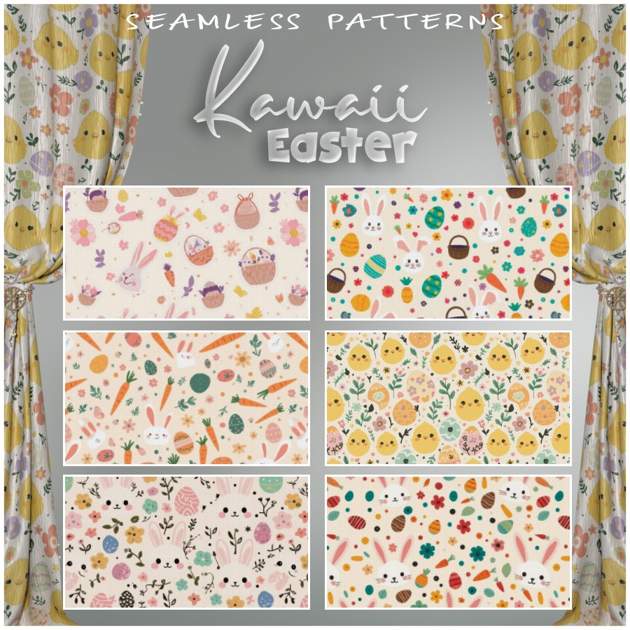 ALXN 2D Kawaii Easter Seamless patterns by N/A