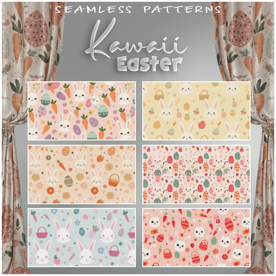 ALXN 2D Kawaii Easter Seamless patterns by N/A