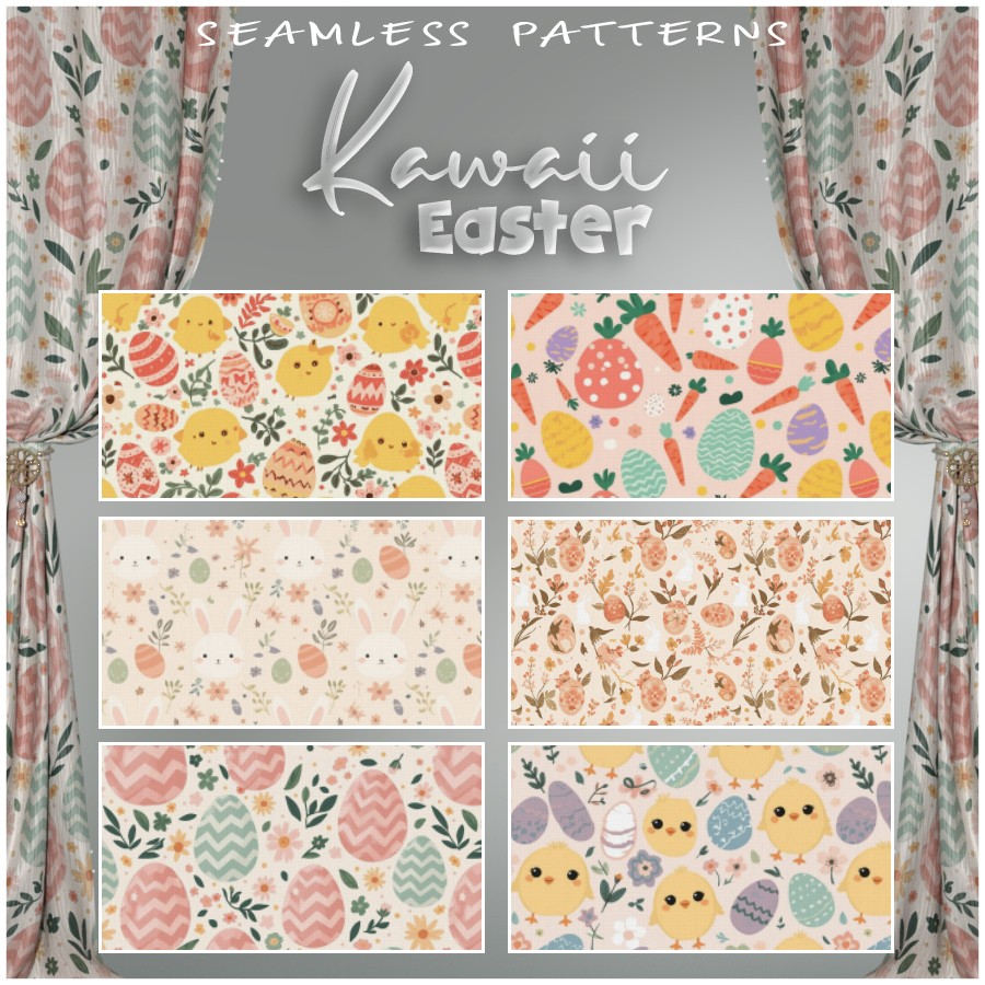 ALXN 2D Kawaii Easter Seamless patterns by N/A