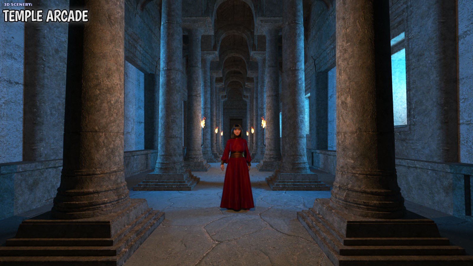 3D Scenery: Temple Arcade by N/A