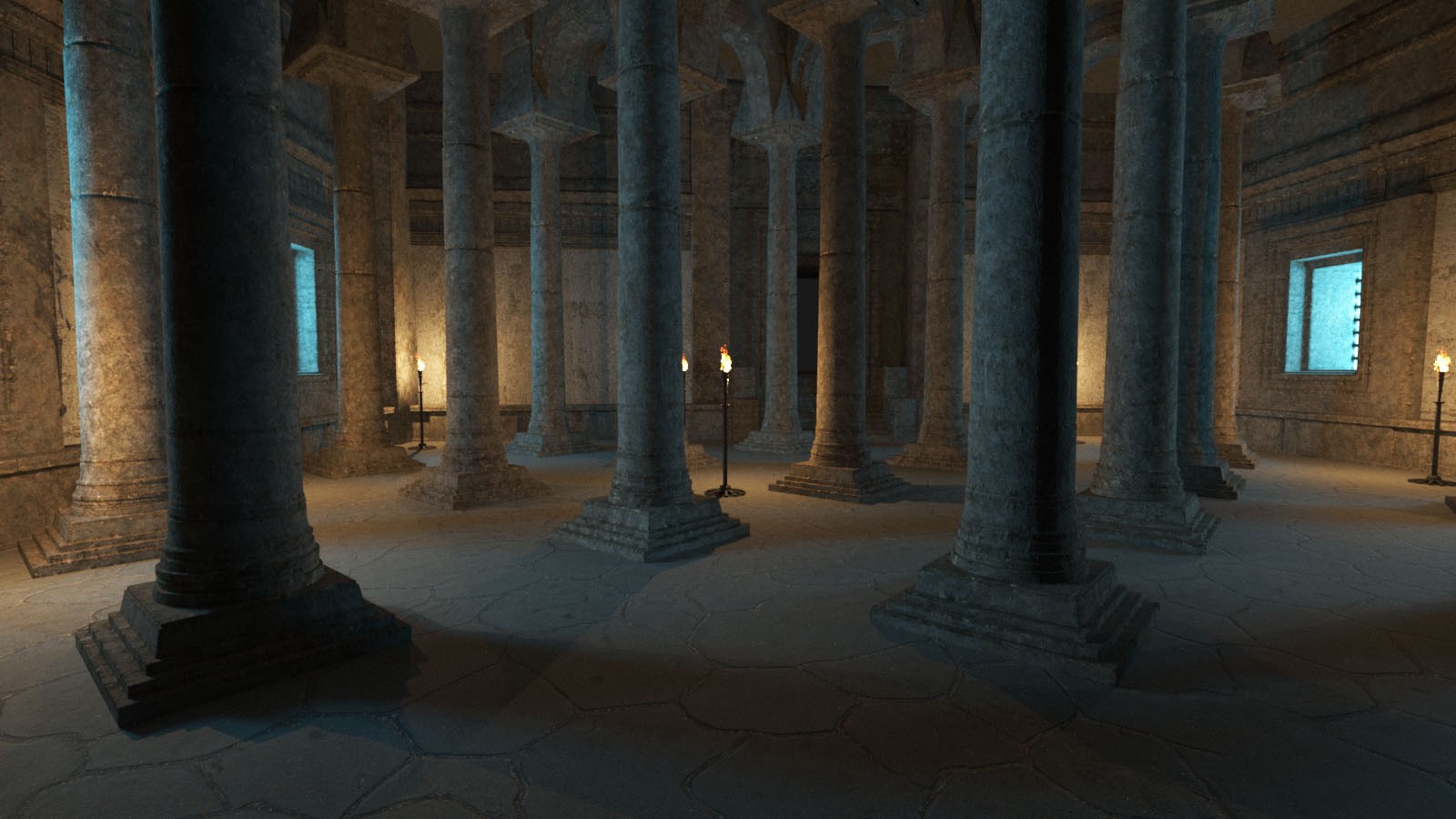 3D Scenery: Temple Arcade by N/A