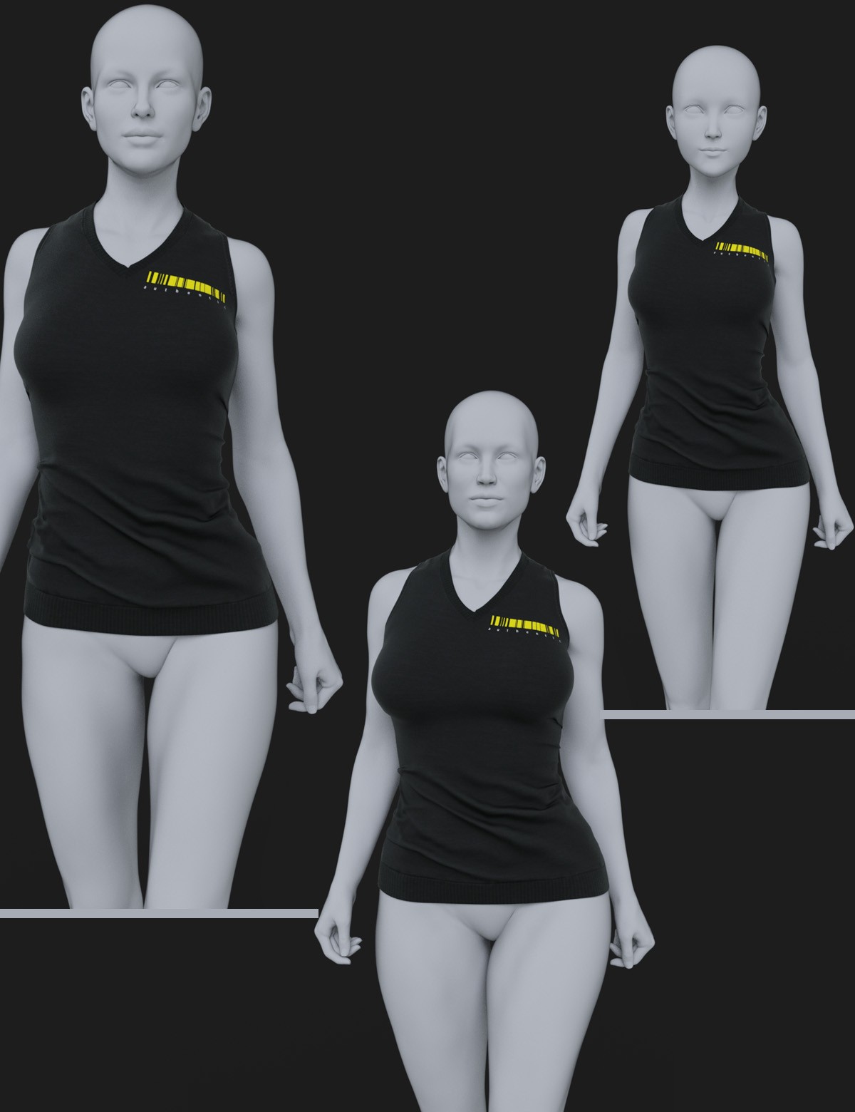 dForce Casual Long Tanktop Genesis8-8.1Female by N/A
