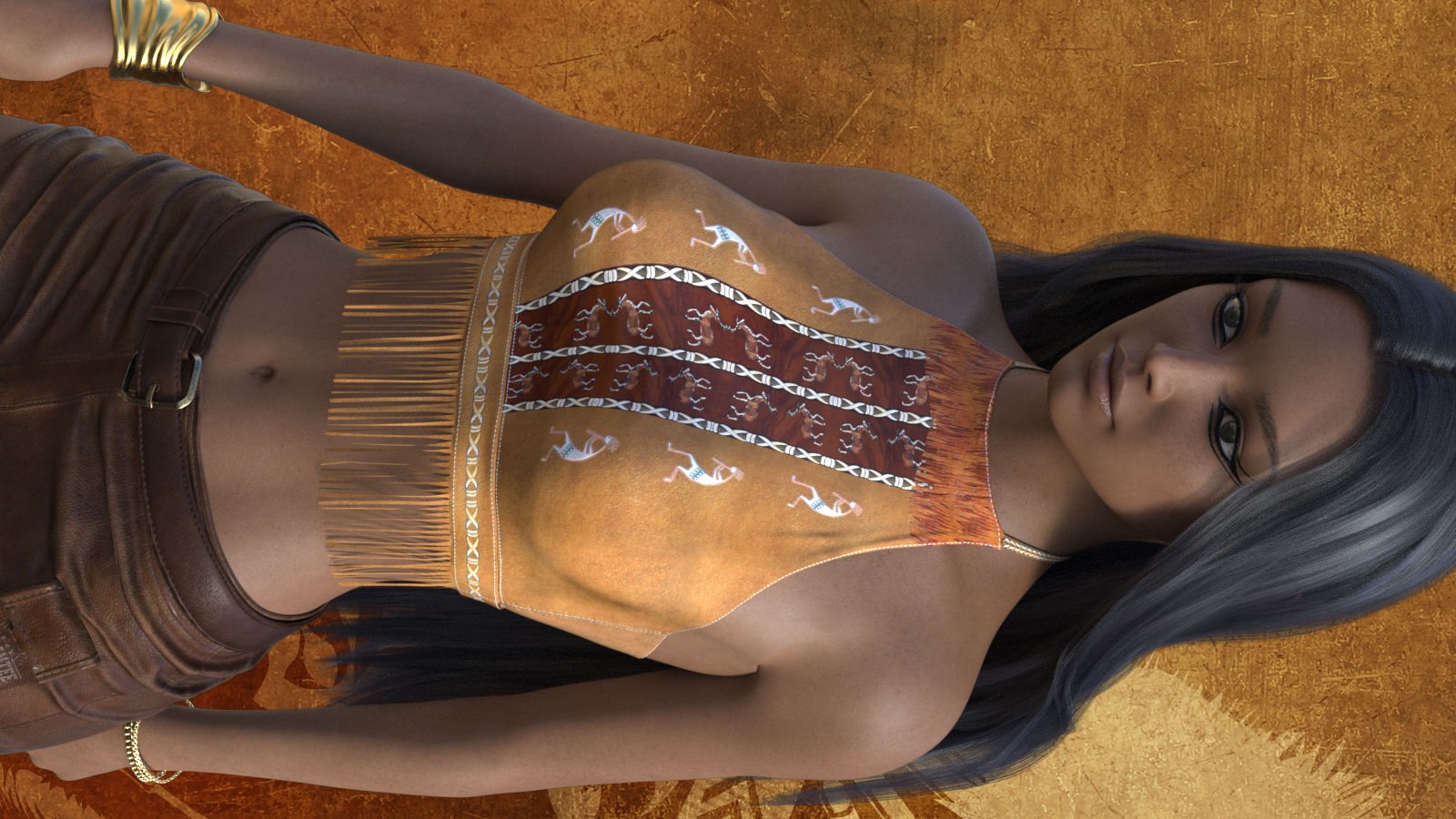 DA-NativeAmerican for dForce Fringe Halter by Sveva by N/A