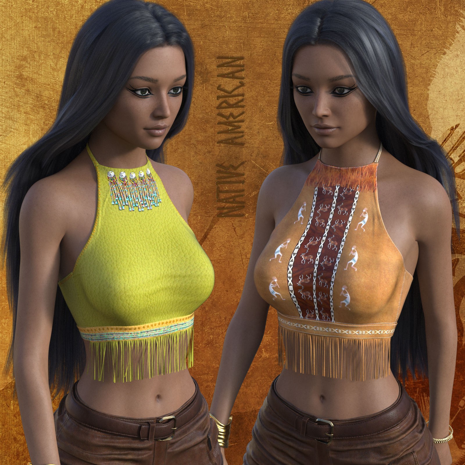 DA-NativeAmerican for dForce Fringe Halter by Sveva by N/A