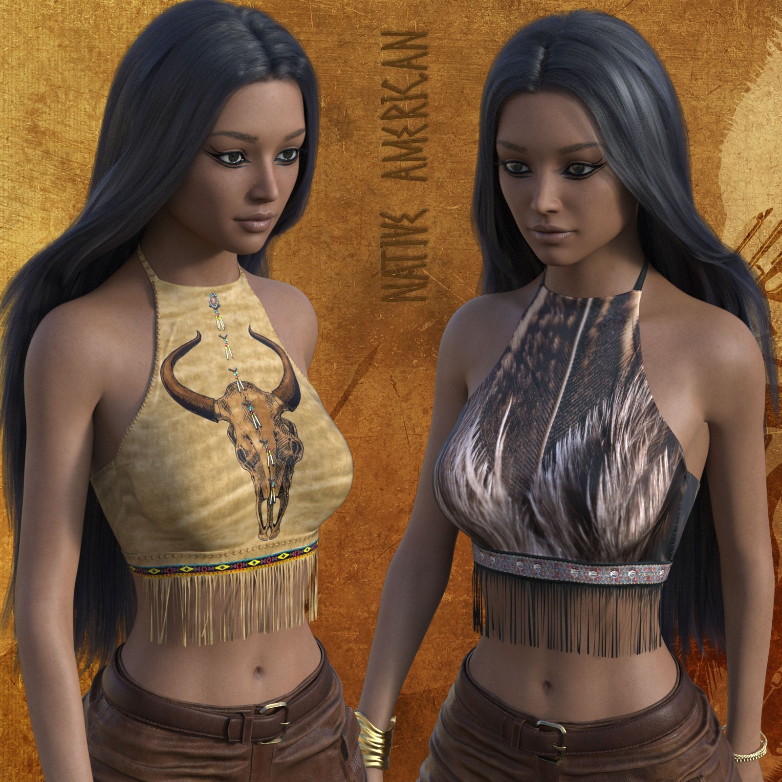 DA-NativeAmerican for dForce Fringe Halter by Sveva by N/A