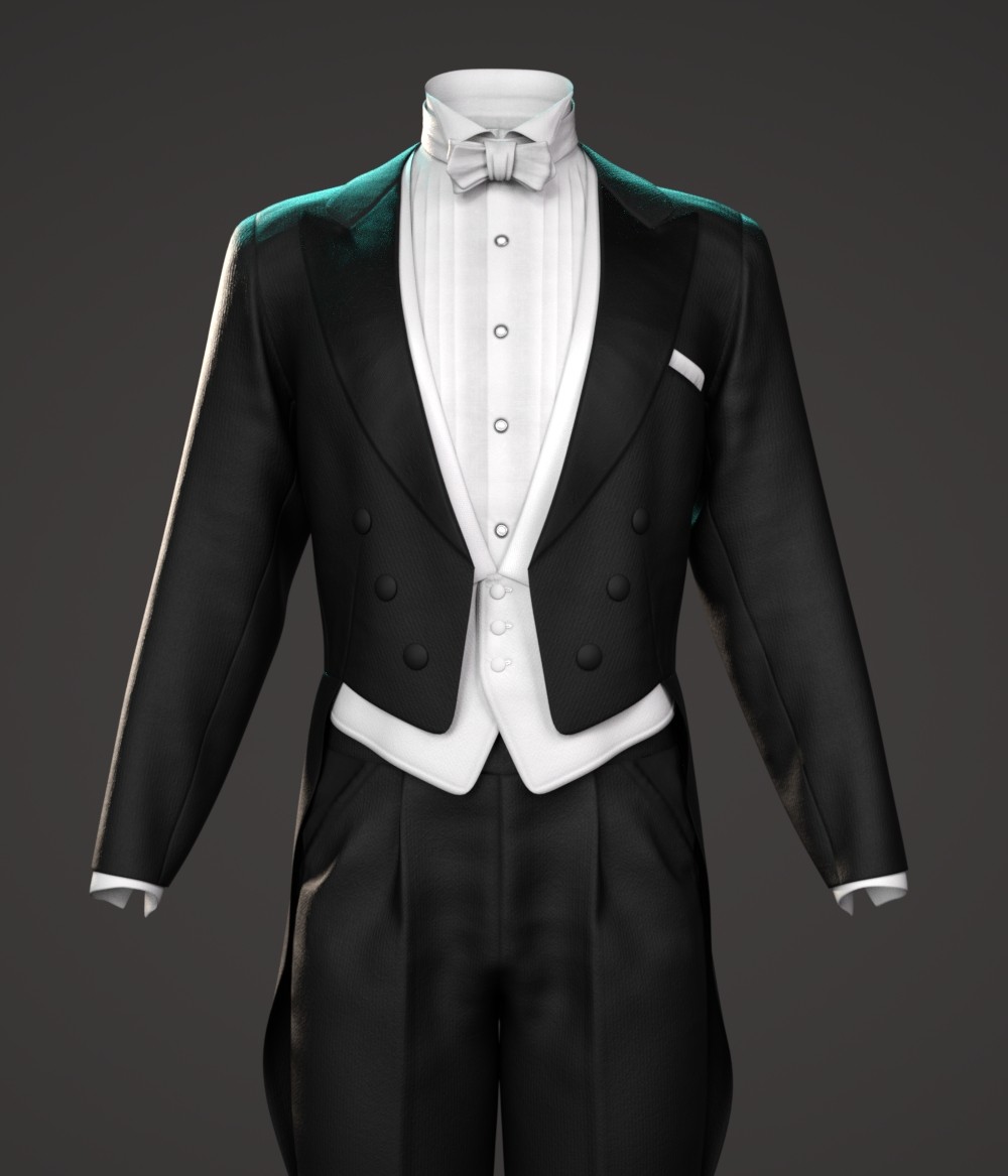dForce Gothic Tailcoat Costume for G8M, G8F, and G9 by N/A