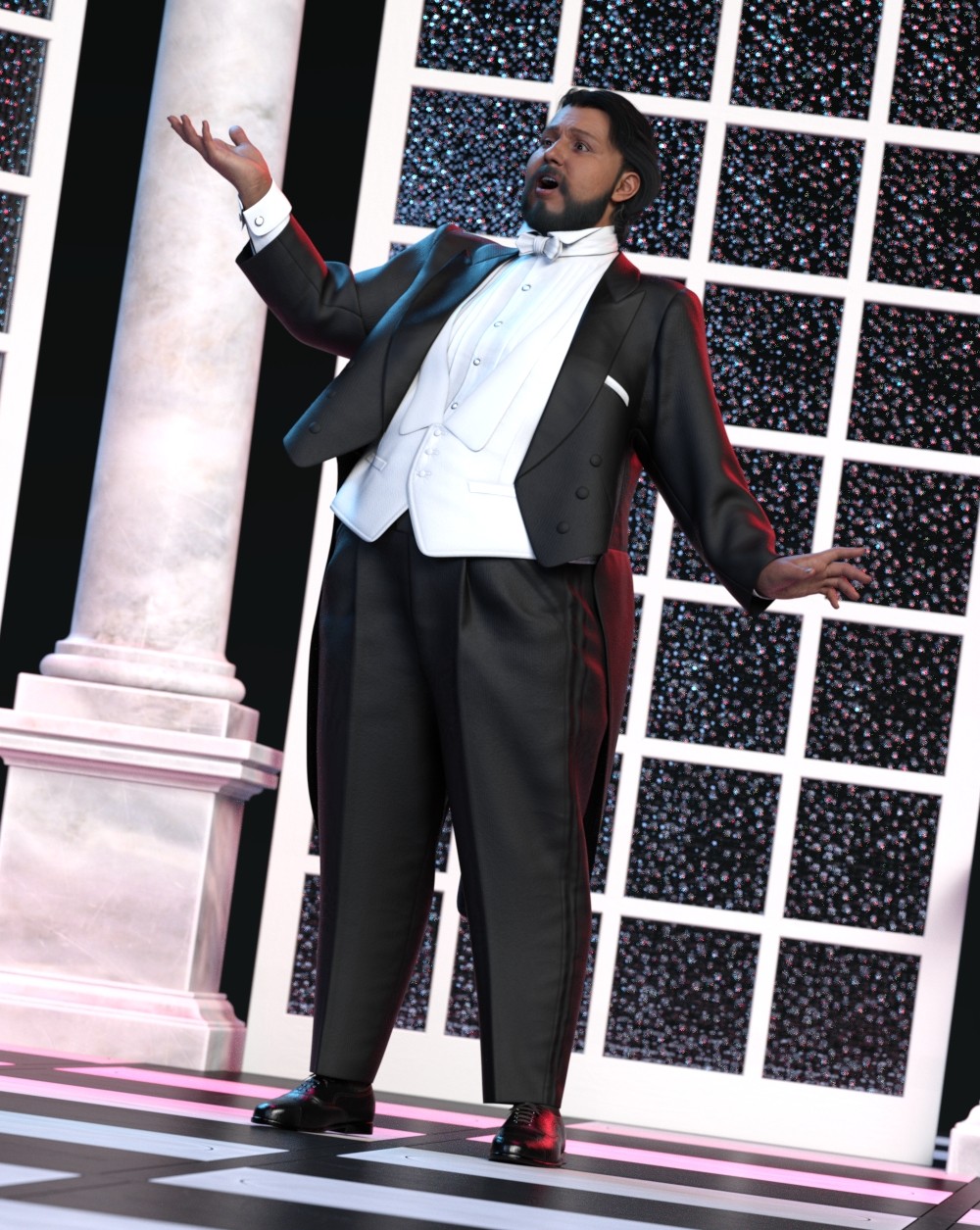 dForce Gothic Tailcoat Costume for G8M, G8F, and G9 by N/A
