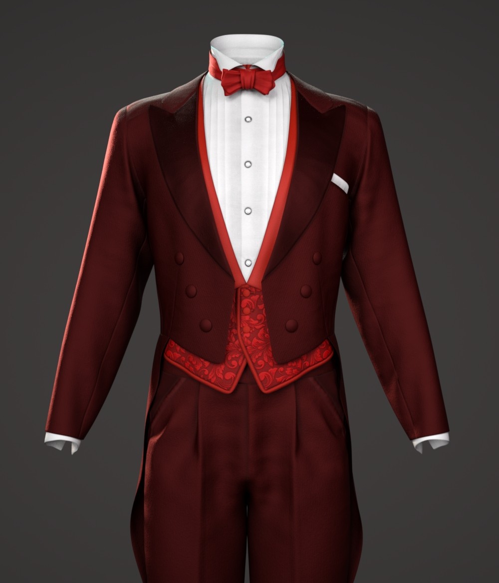 dForce Gothic Tailcoat Costume for G8M, G8F, and G9 by N/A
