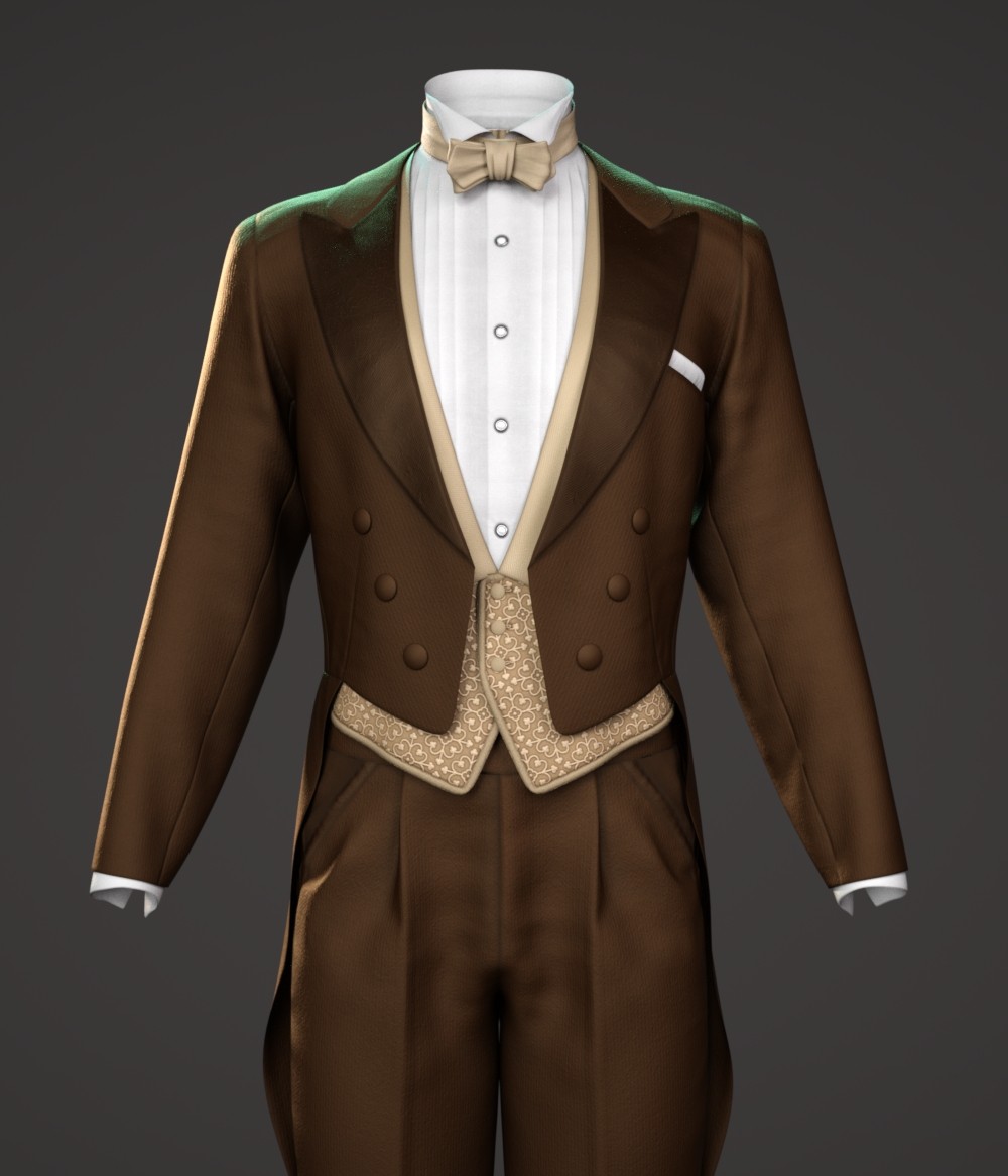 dForce Gothic Tailcoat Costume for G8M, G8F, and G9 by N/A