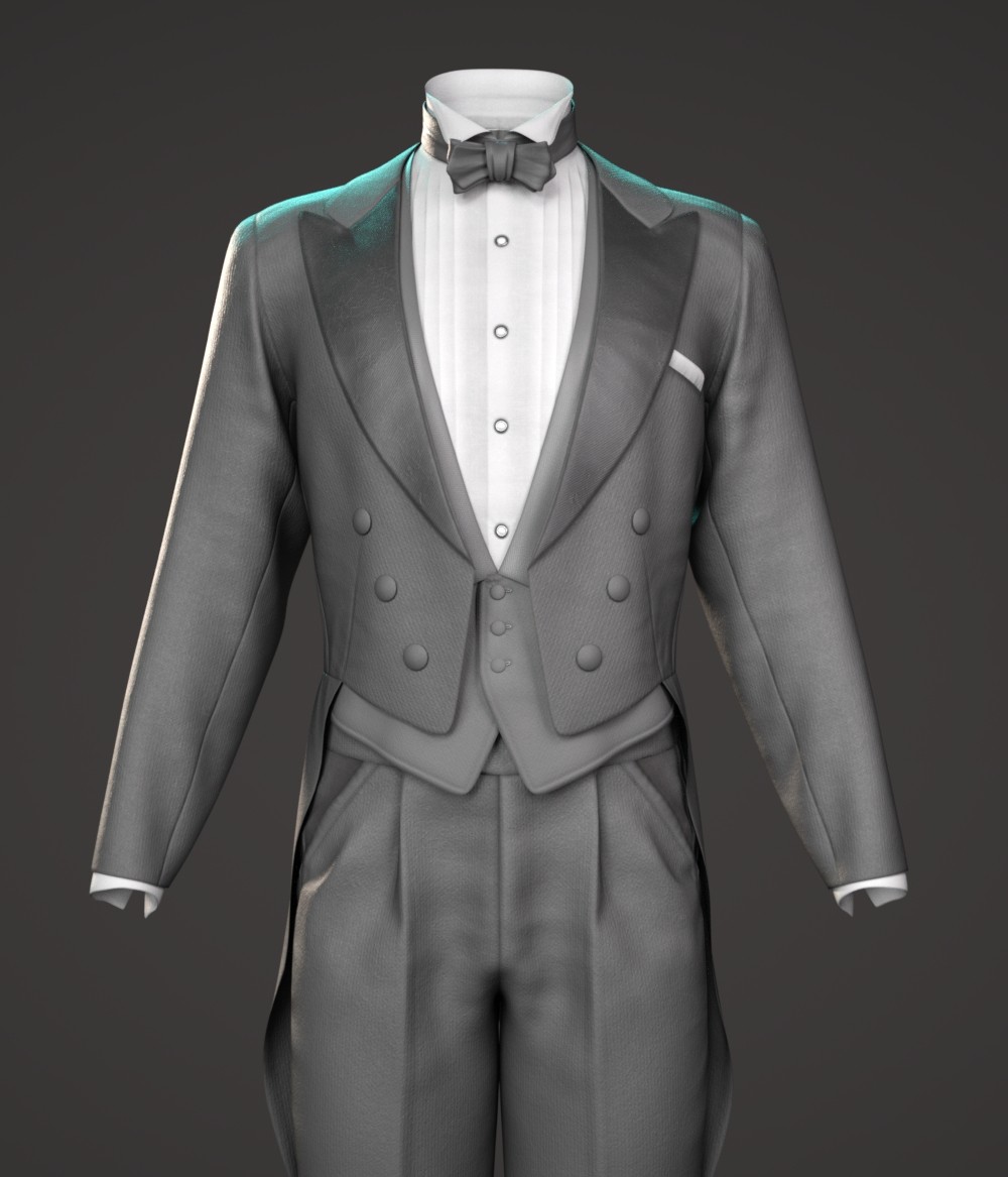 dForce Gothic Tailcoat Costume for G8M, G8F, and G9 by N/A