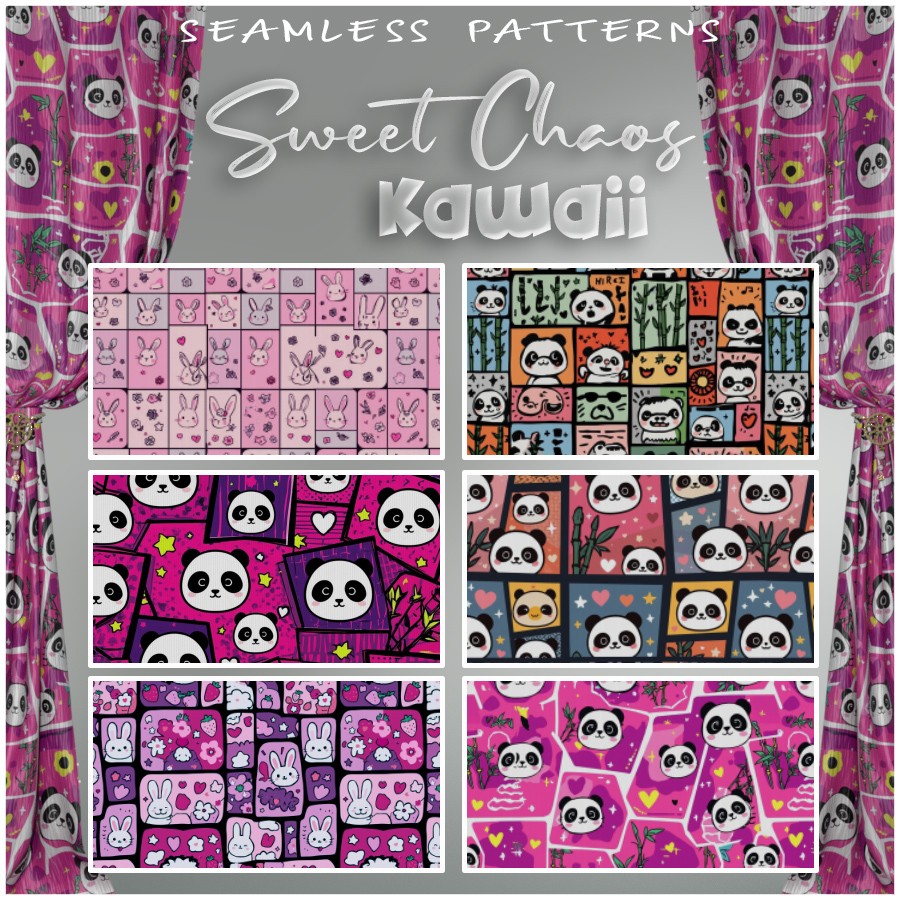 ALXN 2D Sweet Chaos Kawaii Seamless patterns by N/A