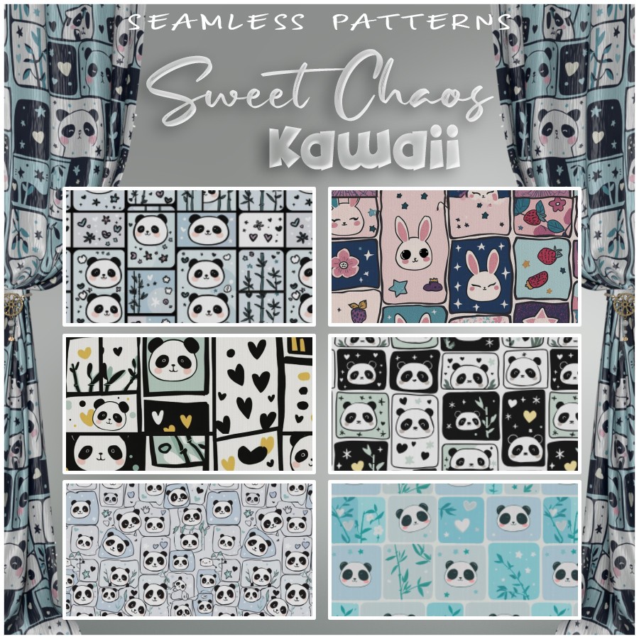 ALXN 2D Sweet Chaos Kawaii Seamless patterns by N/A