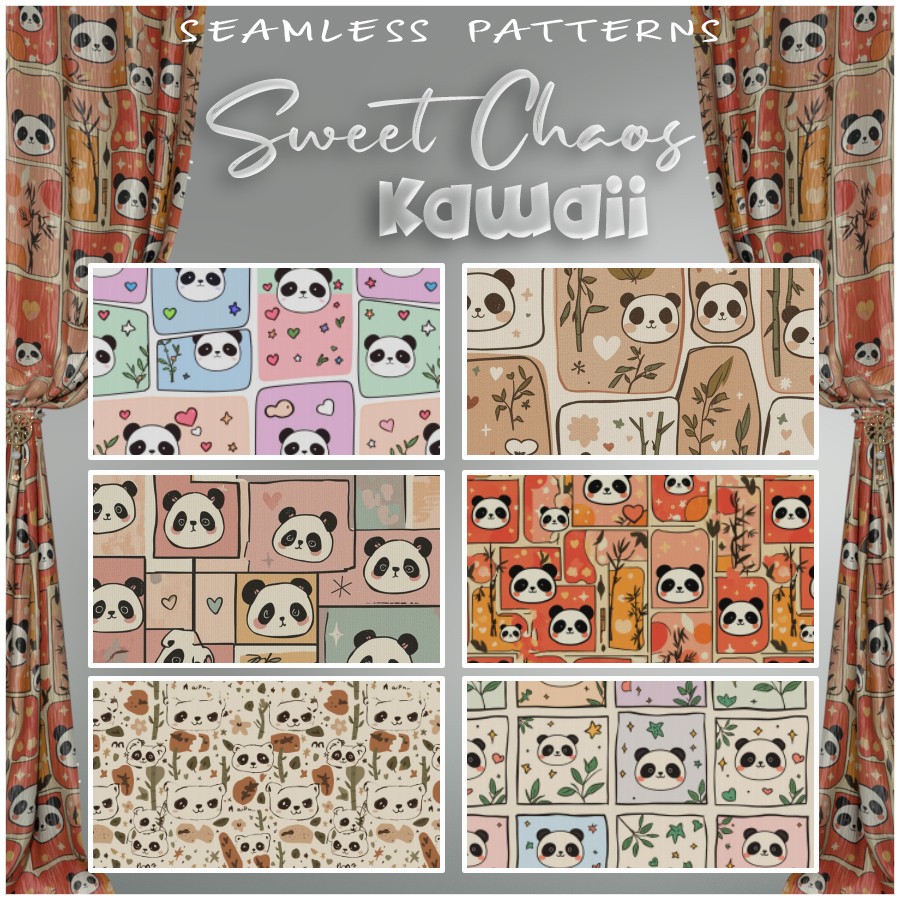 ALXN 2D Sweet Chaos Kawaii Seamless patterns by N/A