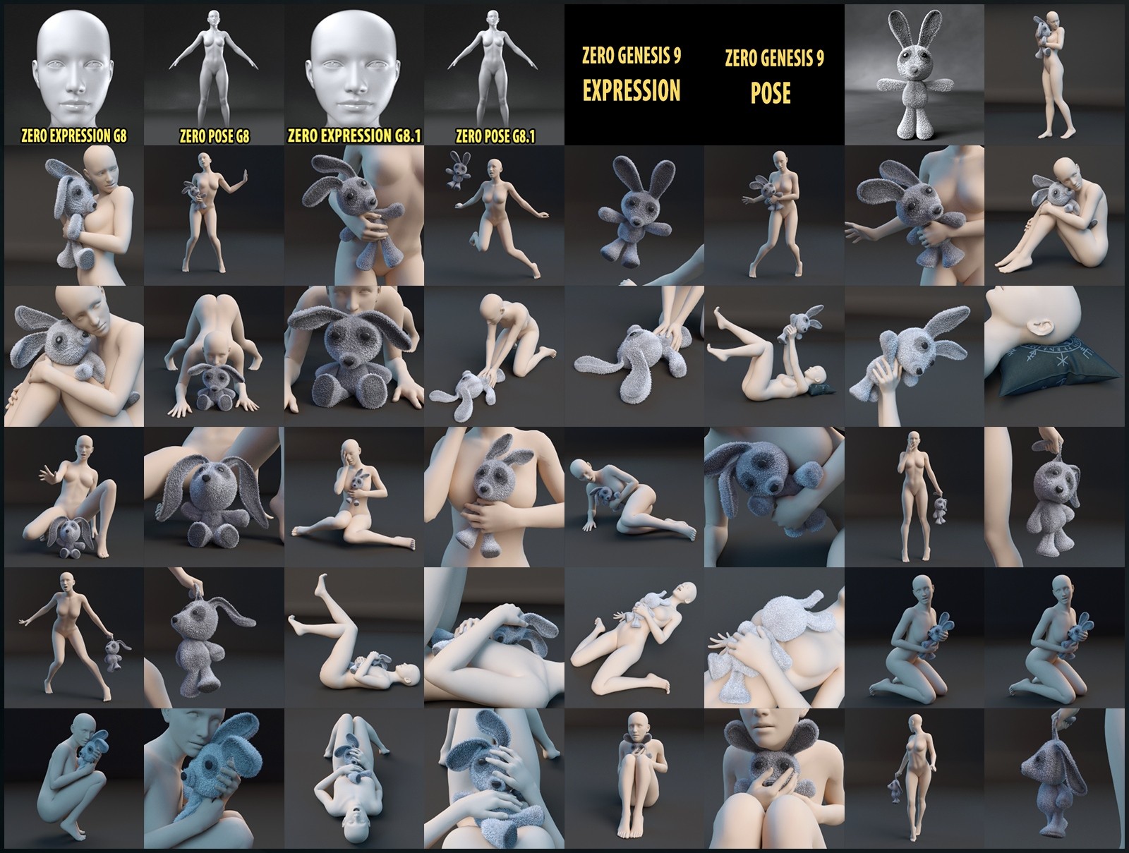 Alone In The Dark - Poses for Genesis 9, 8, 8.1 by N/A