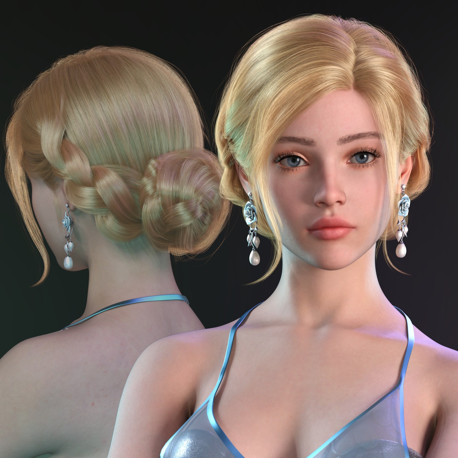 ALO Xanthe Hair for Genesis 9, 8 and 8.1 Females by N/A