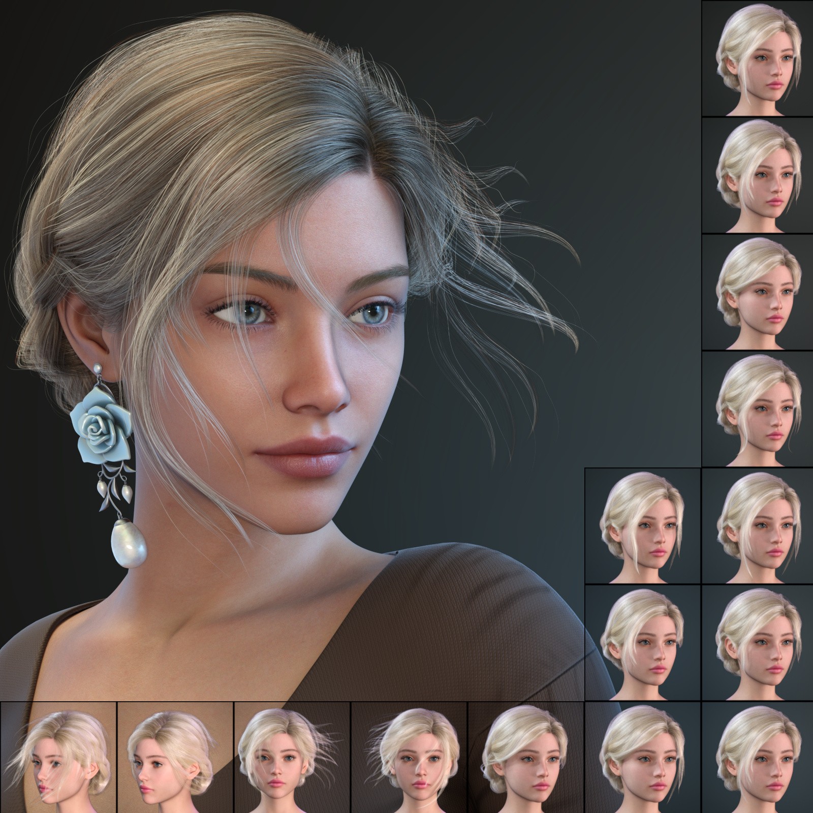 ALO Xanthe Hair for Genesis 9, 8 and 8.1 Females by N/A