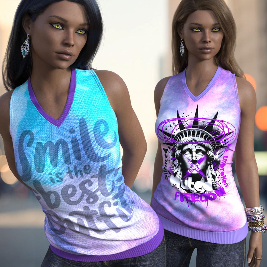DA-Statements for dForce Casual Long Tanktop Genesis8-8.1Female by lilflame by N/A