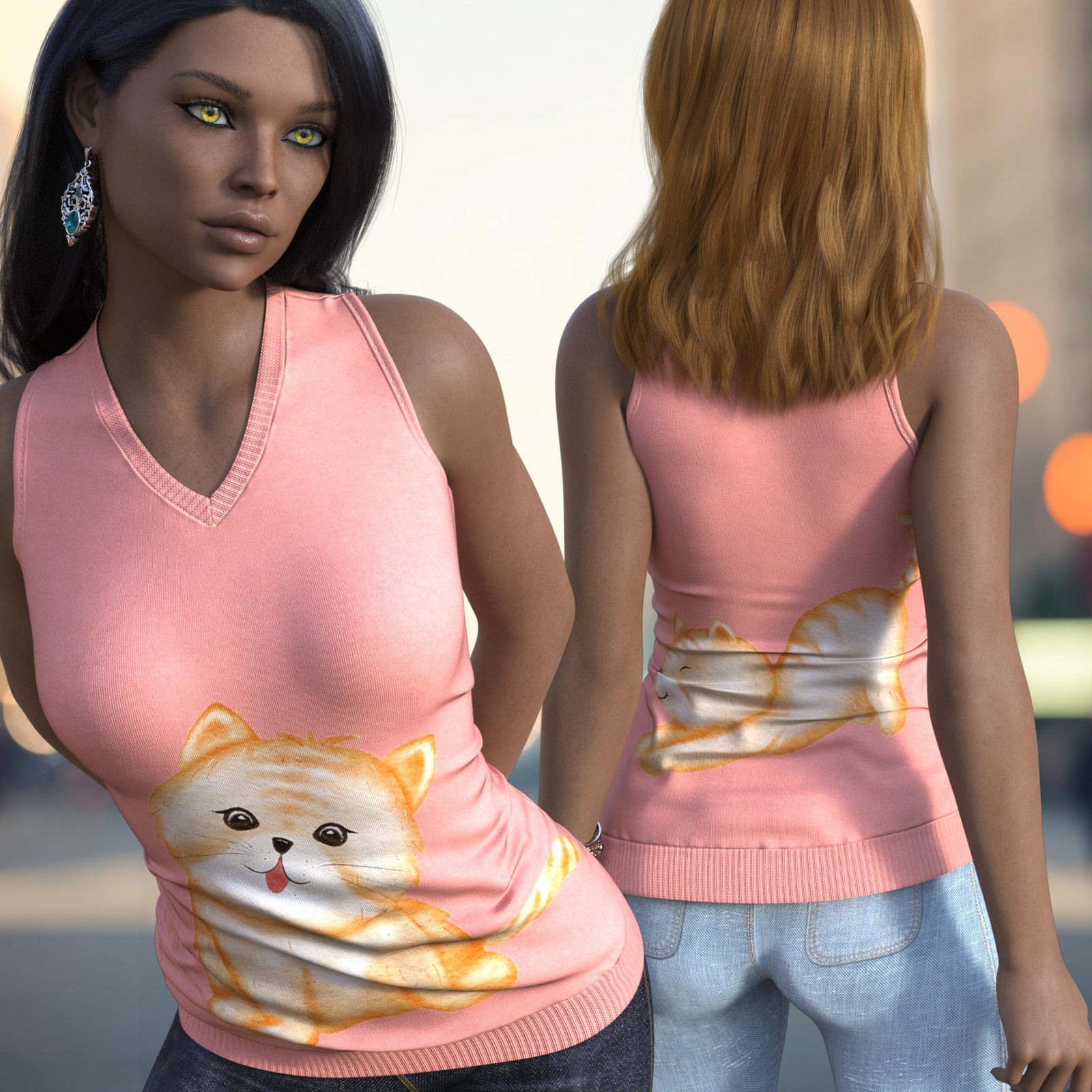 DA-Statements for dForce Casual Long Tanktop Genesis8-8.1Female by lilflame by N/A