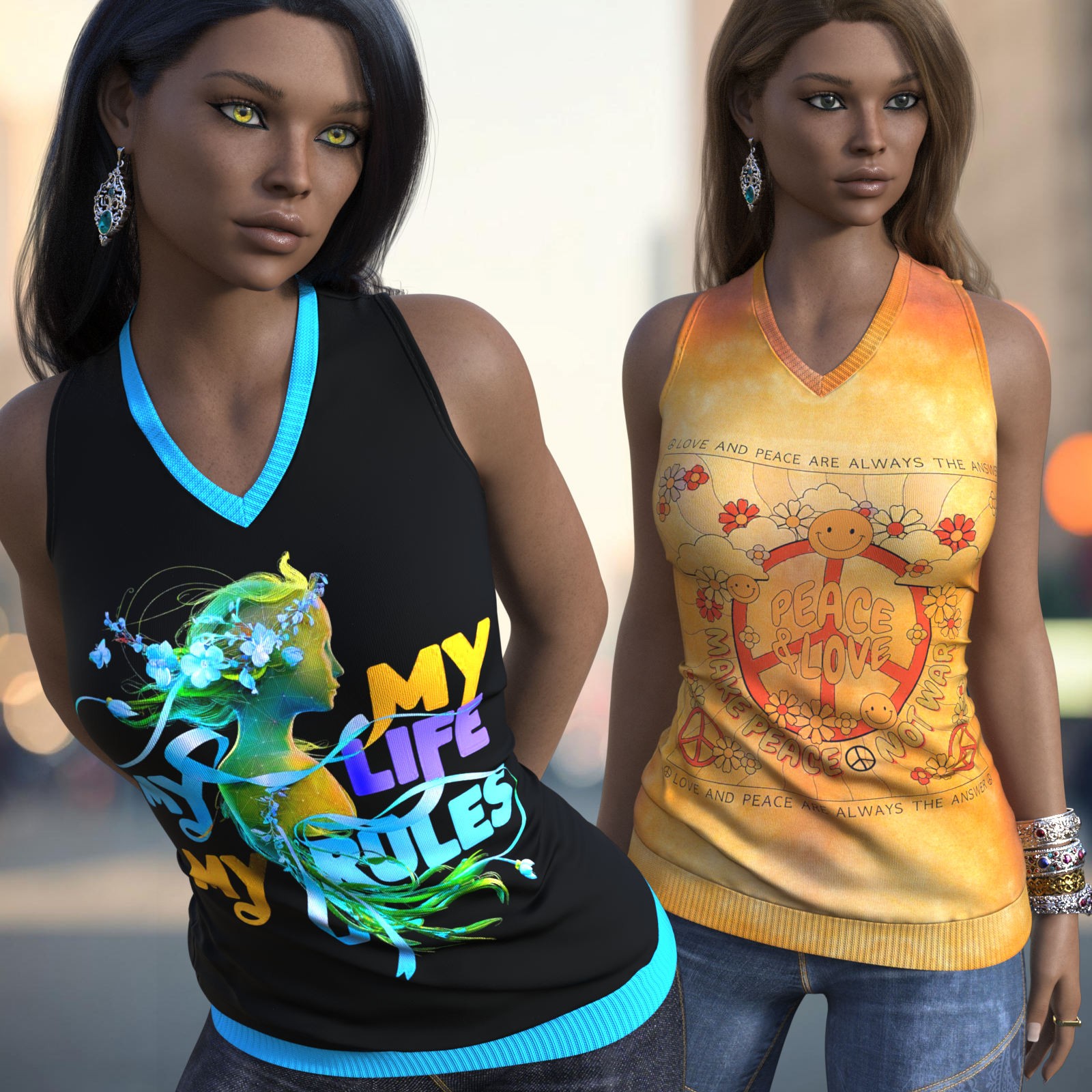 DA-Statements for dForce Casual Long Tanktop Genesis8-8.1Female by lilflame by N/A