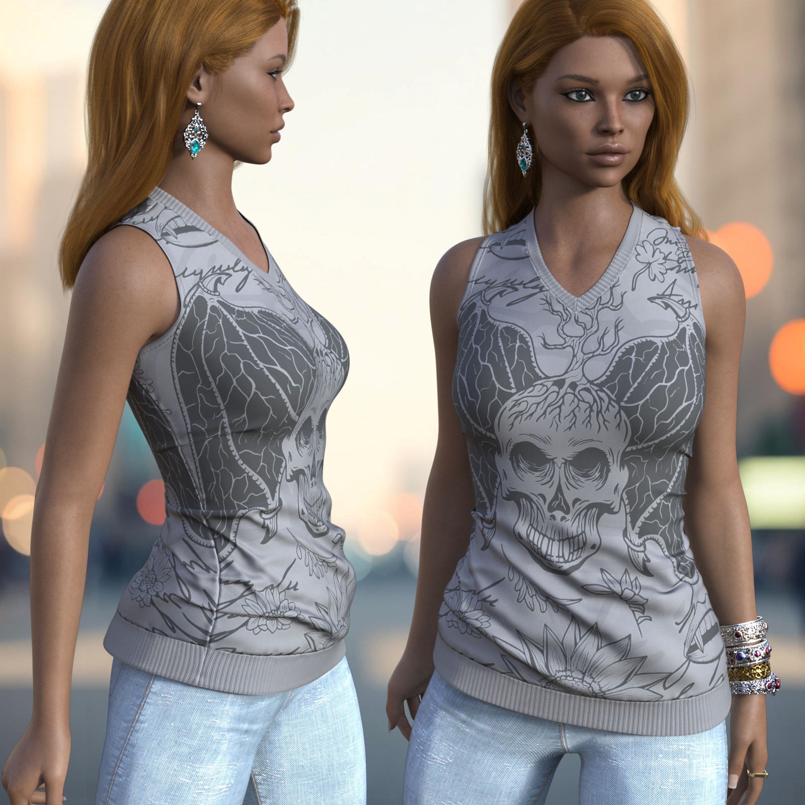 DA-Statements for dForce Casual Long Tanktop Genesis8-8.1Female by lilflame by N/A