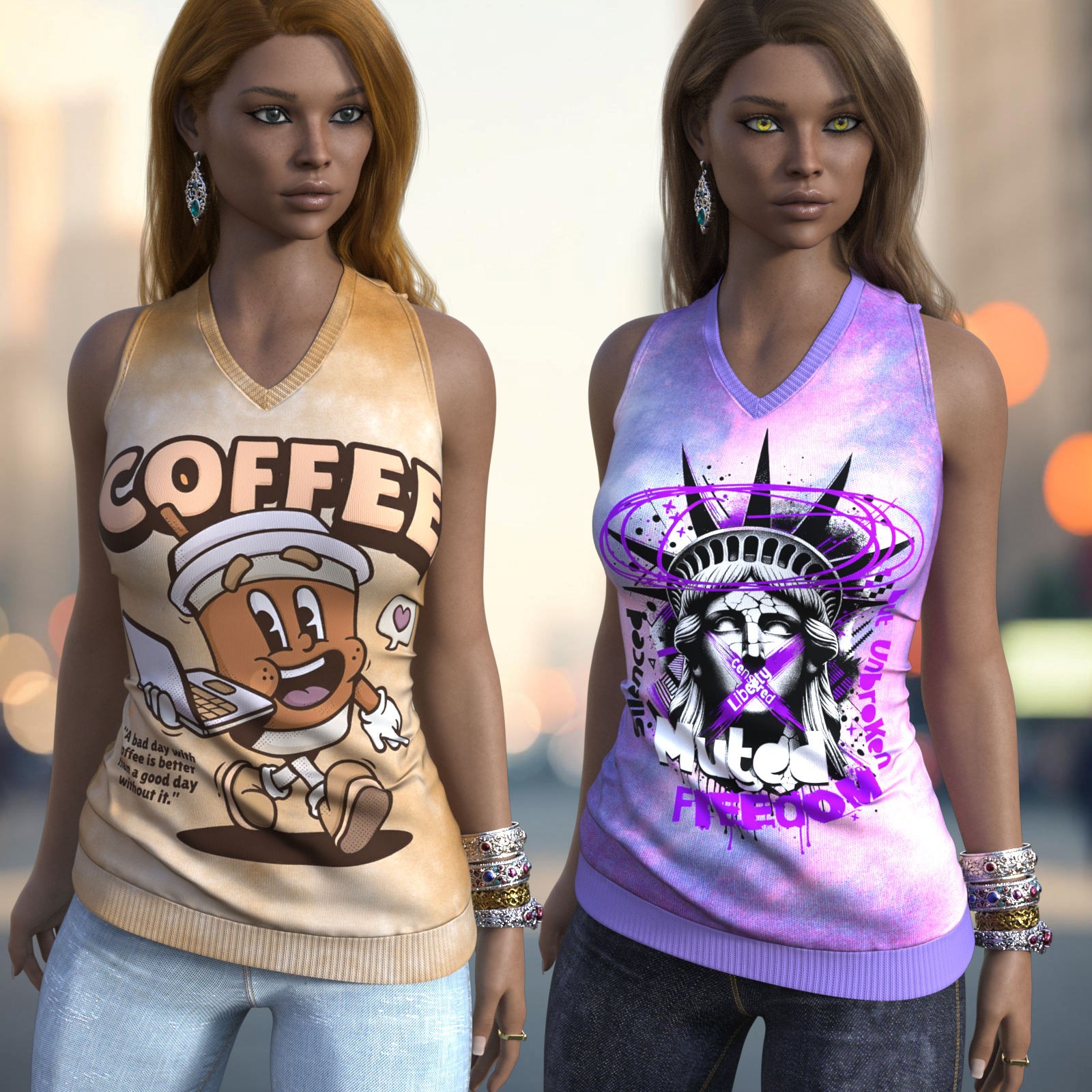 DA-Statements for dForce Casual Long Tanktop Genesis8-8.1Female by lilflame by N/A
