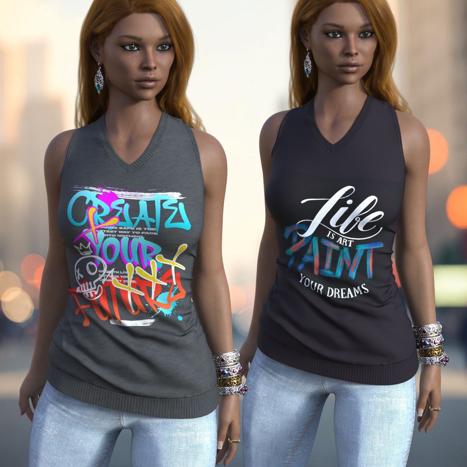 DA-Statements for dForce Casual Long Tanktop Genesis8-8.1Female by lilflame by N/A